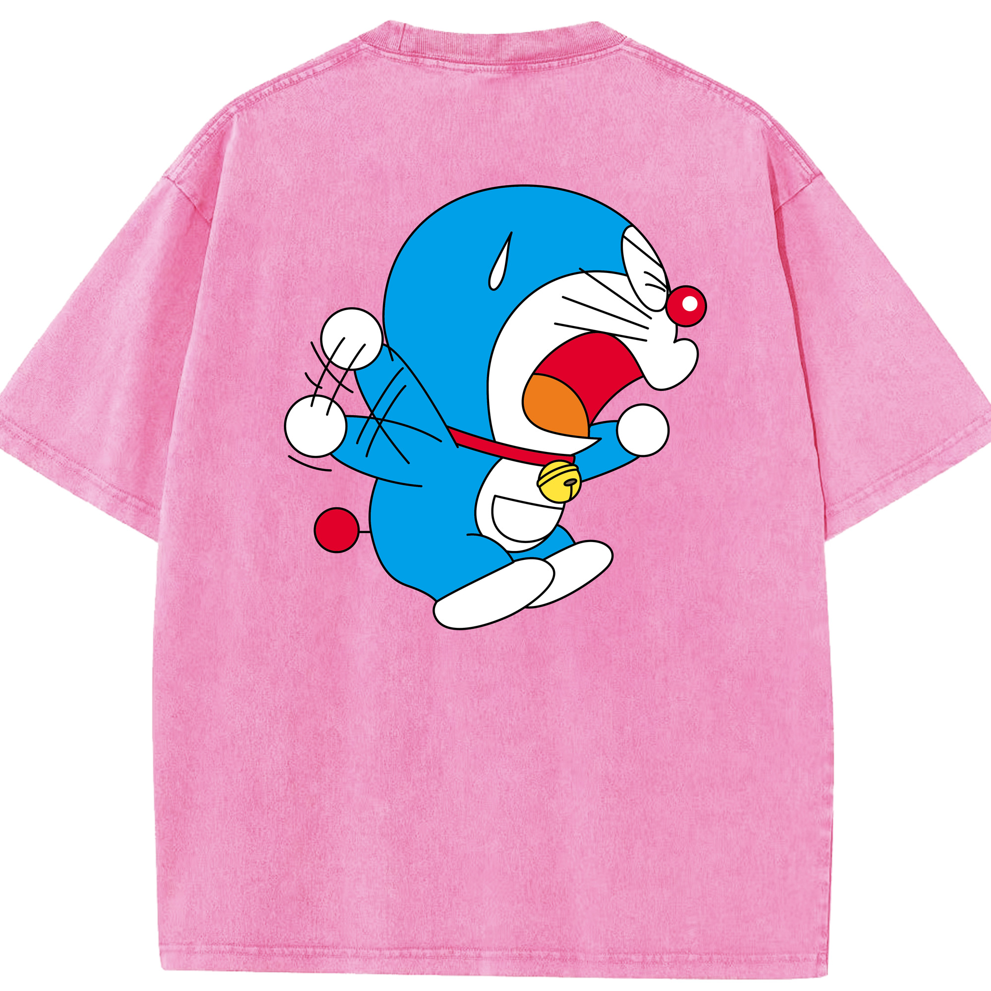 （画像用） ドラえもん Doraemon 綿100% ヴィンテージ風 半袖Tシャツ（背面プリント）